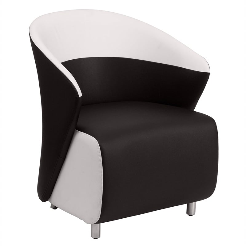 Scranton & Co Reception Chair with White Detailing in Black