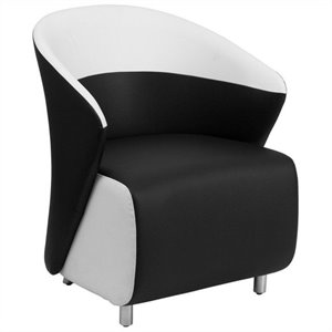 scranton & co reception chair with white detailing in black