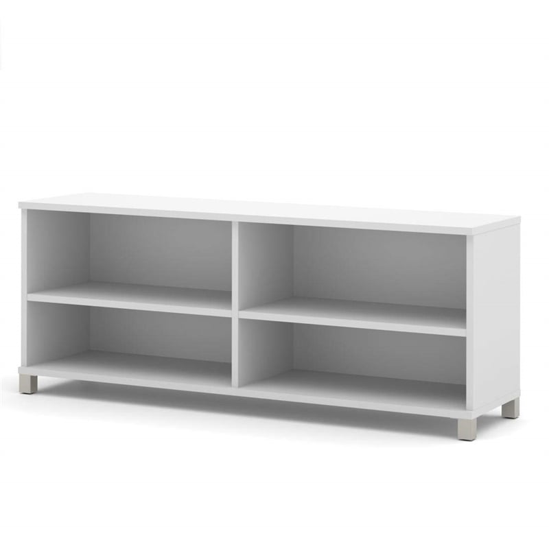 Scranton & Co Rectangular 4-Shelf Particle Board Wood Credenza in White