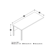 Scranton & Co Return Table with Metal Legs in Bark Grey