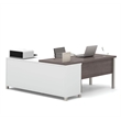 Scranton & Co L-Desk with legs in White and Bark Grey