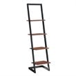 Scranton & Co 4 Tier Ladder Bookshelf in Black and Cherry