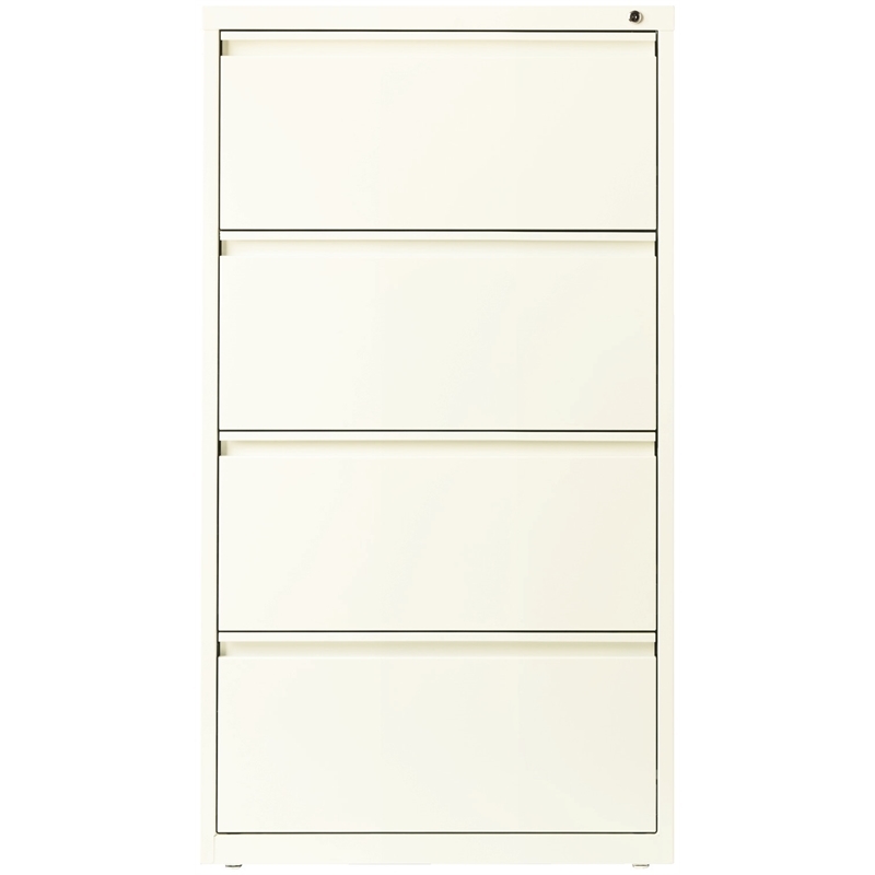 Scranton & Co Metal Off White Filing Cabinet Rectangular Dual Lock Bars 30