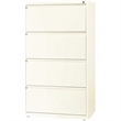 Scranton & Co Metal Off White Filing Cabinet Rectangular Dual Lock Bars 30