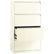 Scranton & Co Metal Off White Filing Cabinet Rectangular Dual Lock Bars 30