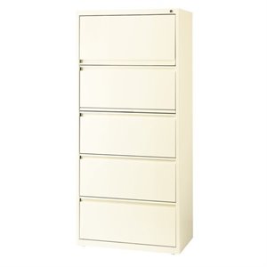 scranton & co 5 drawer lateral file cabinet with binder and shelf in cloud