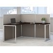 Scranton & Co L Shaped Wood Computer Desk in Mocha Cherry