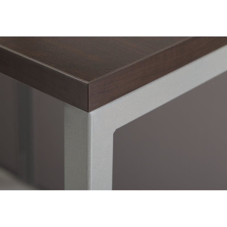 Scranton & Co L Shaped Wood Computer Desk in Mocha Cherry