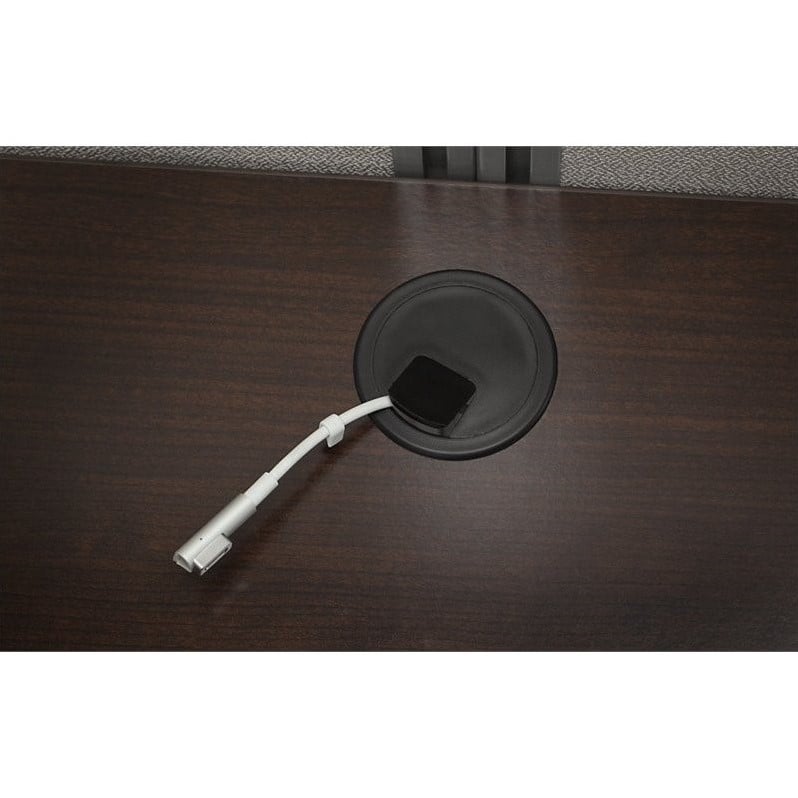 Scranton & Co L Shaped Wood Computer Desk in Mocha Cherry
