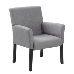 Scranton & Co Contemporary Linen Fabric Upholstered Guest Chair in Gray
