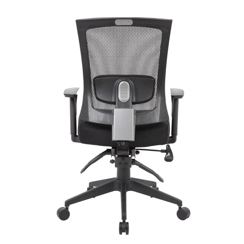 Scranton & Co Mesh Fabric Upholstered 3 Paddle Task Chair in Black