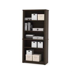 scranton & co 5 shelf modular bookcase in dark chocolate