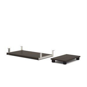 scranton & co keyboard shelf and cpu platform set in dark chocolate