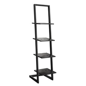 scranton & co 4 shelf ladder bookcase in black