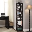 Scranton & Co Wood Black Corner Bookcase Rectangular 65.5