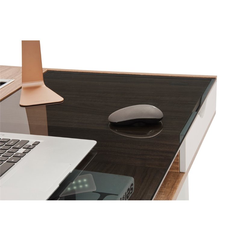 Scranton & Co Contemporary Wood Compact Computer Desk in Walnut