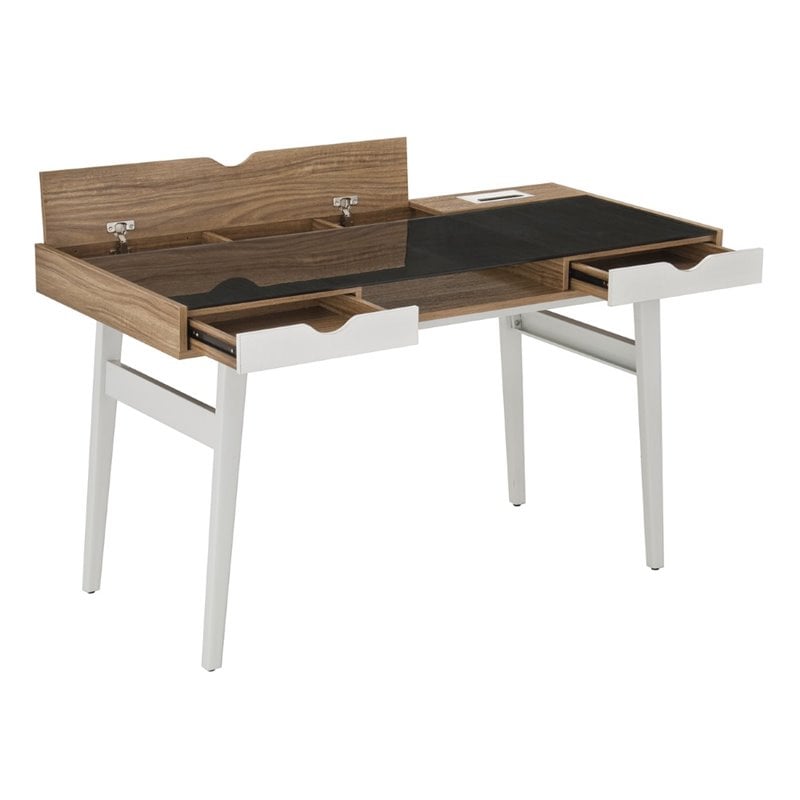Scranton & Co Contemporary Wood Compact Computer Desk in Walnut