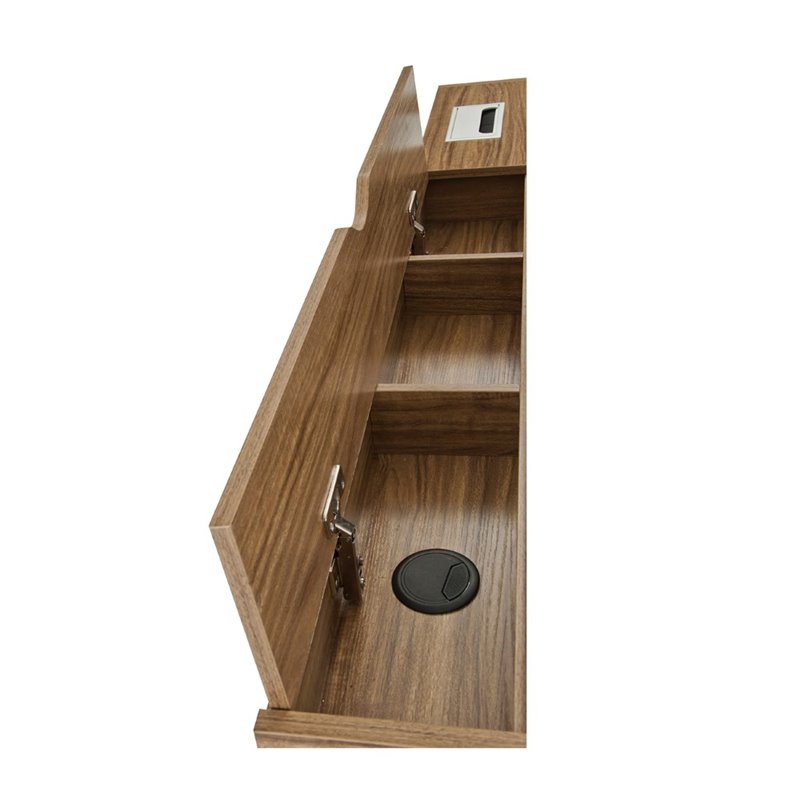 Scranton & Co Contemporary Wood Compact Computer Desk in Walnut