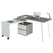 Scranton & Co Contemporary Wood Rotating Modular Computer Desk in Gray