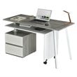 Scranton & Co Contemporary Wood Rotating Modular Computer Desk in Gray