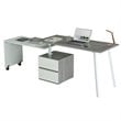 Scranton & Co Contemporary Wood Rotating Modular Computer Desk in Gray