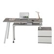 Scranton & Co Contemporary Wood Rotating Modular Computer Desk in Gray