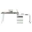 Scranton & Co Contemporary Wood Rotating Modular Computer Desk in Gray