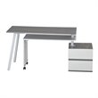 Scranton & Co Contemporary Wood Rotating Modular Computer Desk in Gray