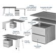 Scranton & Co Contemporary Wood Rotating Modular Computer Desk in Gray