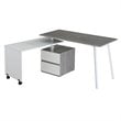 Scranton & Co Contemporary Wood Rotating Modular Computer Desk in Gray