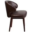 Scranton & Co Leather Lounge Chair in Brown and Walnut