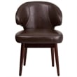 Scranton & Co Leather Lounge Chair in Brown and Walnut