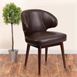 Scranton & Co Leather Lounge Chair in Brown and Walnut