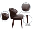 Scranton & Co Leather Lounge Chair in Brown and Walnut