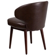 Scranton & Co Leather Lounge Chair in Brown and Walnut