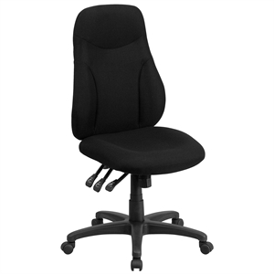 Scranton & Co High Back Fabric Swivel Office Chair in Black
