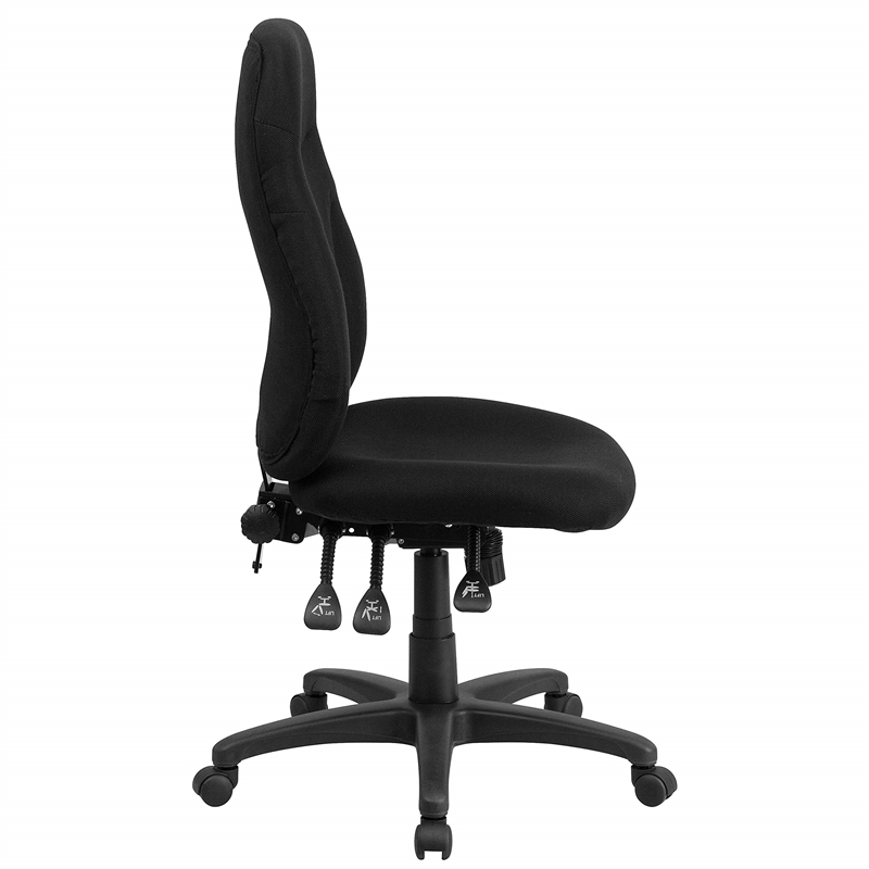 Scranton & Co High Back Fabric Swivel Office Chair in Black