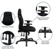 Scranton & Co Contemporary Fabric High Back Swivel Office Chair in Black