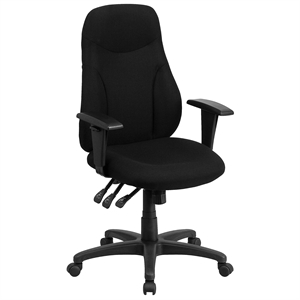 Scranton & Co Contemporary Fabric High Back Swivel Office Chair in Black