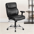 Scranton & Co Big and Tall Leather Swivel Office Chair in Black
