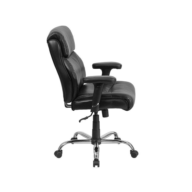 Scranton & Co Big and Tall Leather Swivel Office Chair in Black