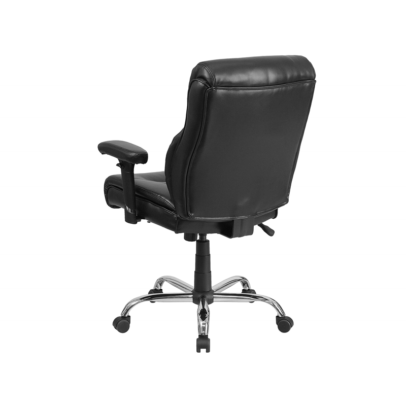 Scranton & Co Big and Tall Leather Swivel Office Chair in Black