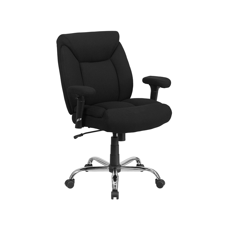 Scranton & Co Big and Tall Fabric Swivel Office Chair in Black