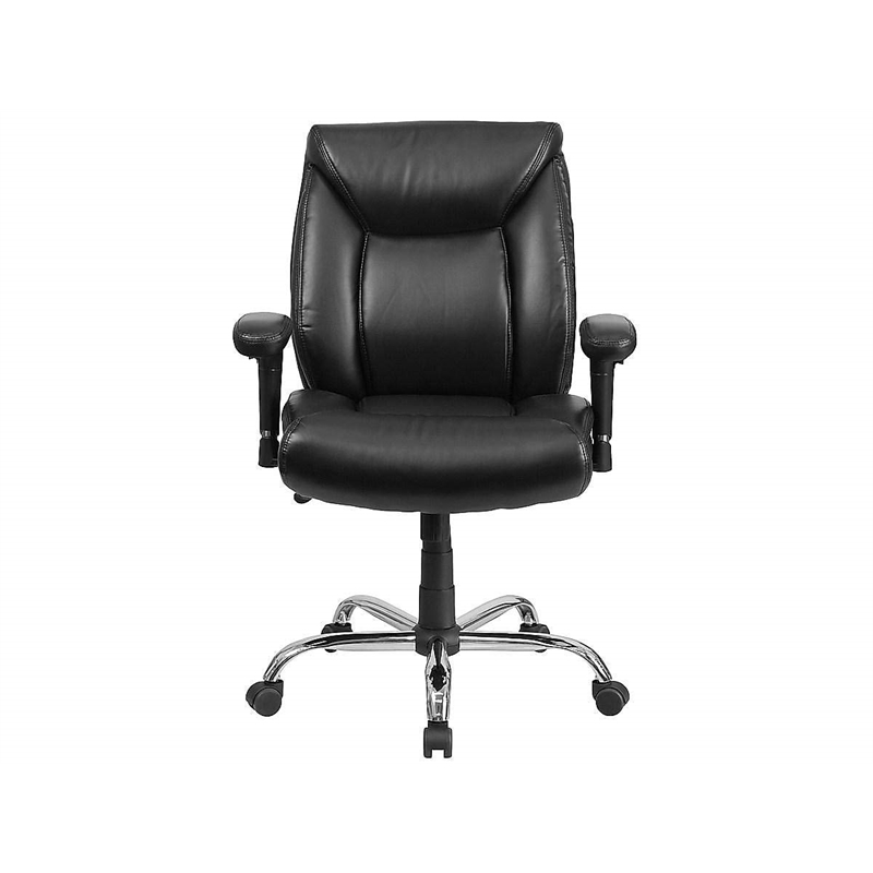 Scranton & Co Big and Tall Leather Swivel Office Chair in Black