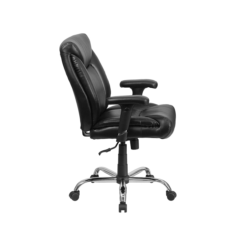 Scranton & Co Big and Tall Leather Swivel Office Chair in Black