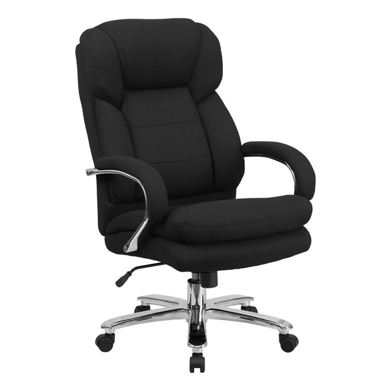 Scranton & Co Contemporary Fabric Big and Tall Swivel Office Chair in Black