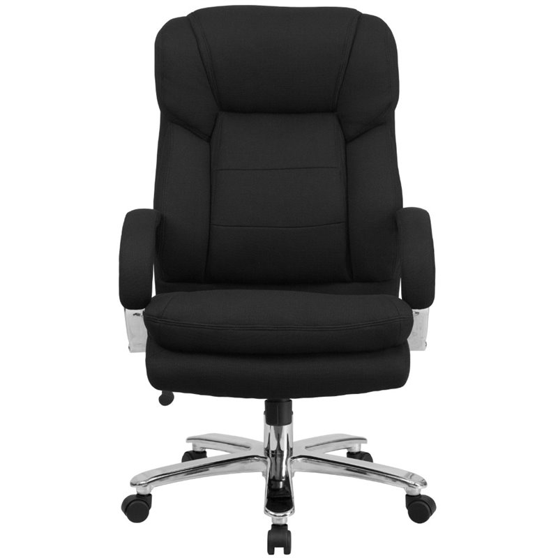 Scranton & Co Contemporary Fabric Big and Tall Swivel Office Chair in Black