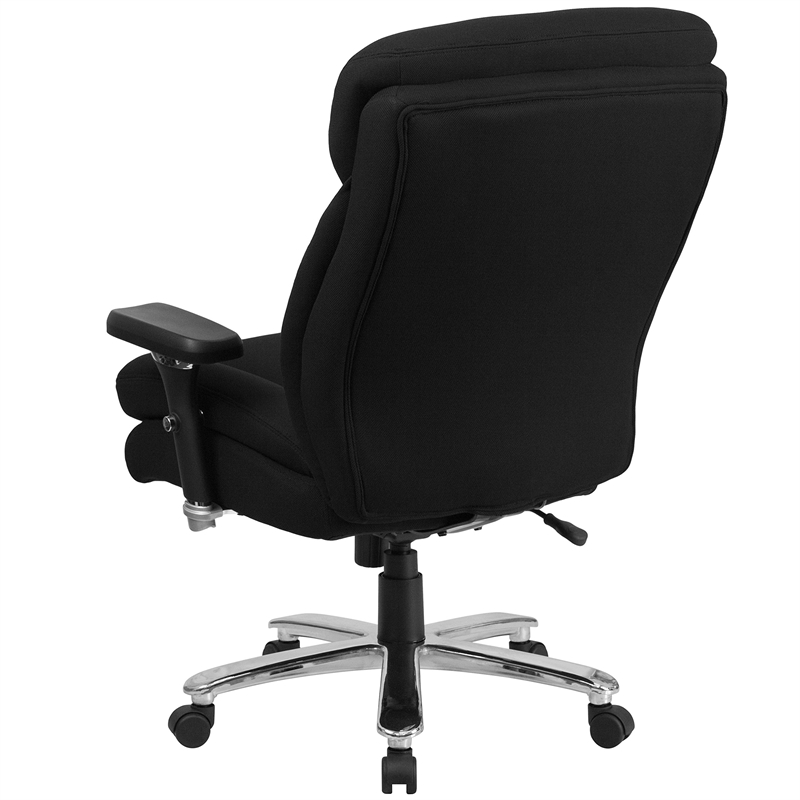 Scranton & Co Big and Tall Fabric Swivel Office Chair in Black