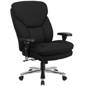 scranton & co big and tall fabric swivel office chair in black
