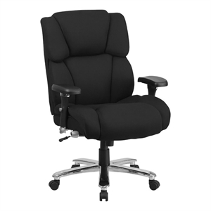 scranton & co contemporary fabric big & tall swivel office chair in black